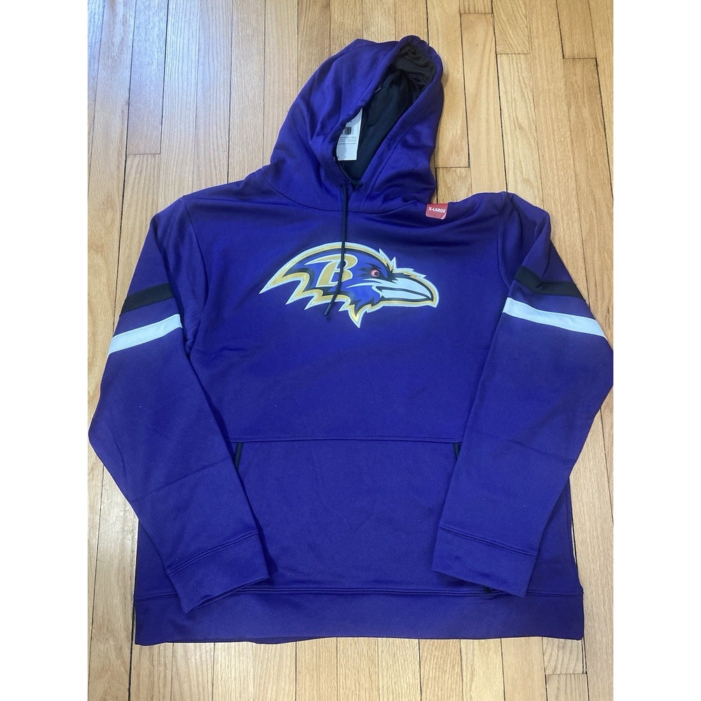 NFL Football Baltimore Ravens Size XL Fleece Pullover Hooded Sweatshirt NWT‎